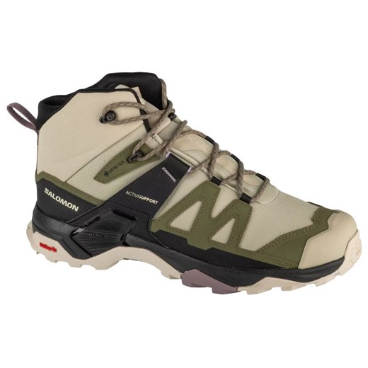 Buty Salomon X Ultra 4 Mid Gtx 474550 zielone ze sklepu ButyModne.pl w kategorii Buty trekkingowe dziecięce - zdjęcie 178040349