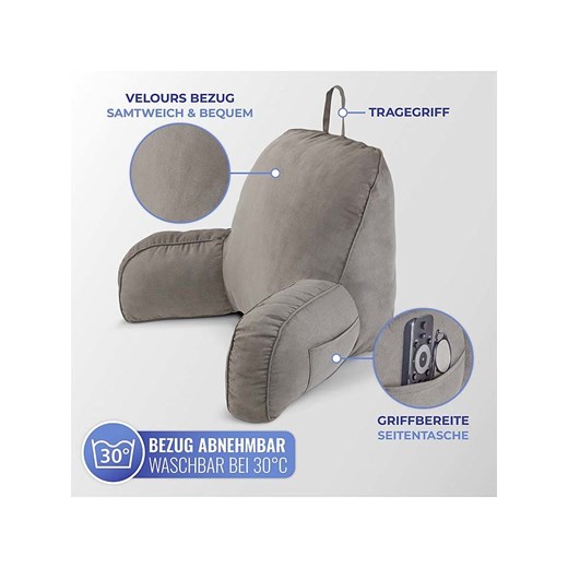 Wenko Poduszka w kolorze szarym na plecy - 76 x 46 x 40 cm Wenko onesize promocja Limango Polska