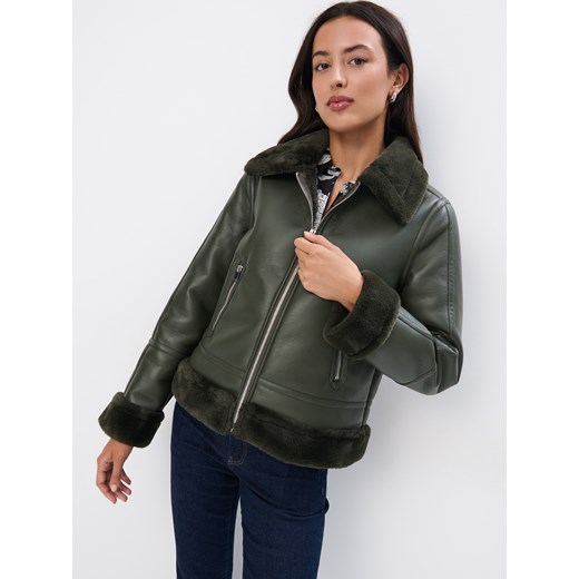 Mohito - Zielona kurtka biker - khaki Mohito 40 okazja Mohito