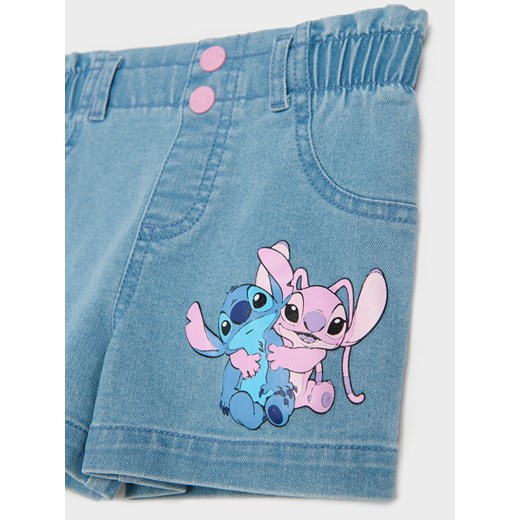 Sinsay - Krótkie jeansy Stitch - niebieski Sinsay 104 Sinsay