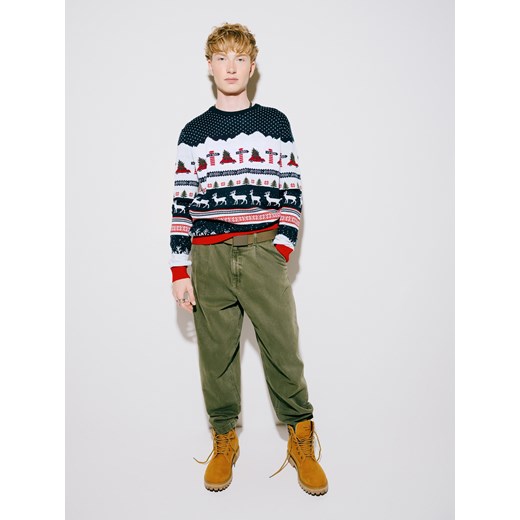 Cropp - Świąteczny sweter - granatowy ze sklepu Cropp w kategorii Swetry męskie - zdjęcie 178048048
