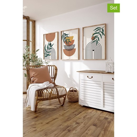 ABERTO DESIGN Druki artystyczne (3 szt.) w ramce - 33 x 48 cm Aberto Design onesize okazyjna cena Limango Polska