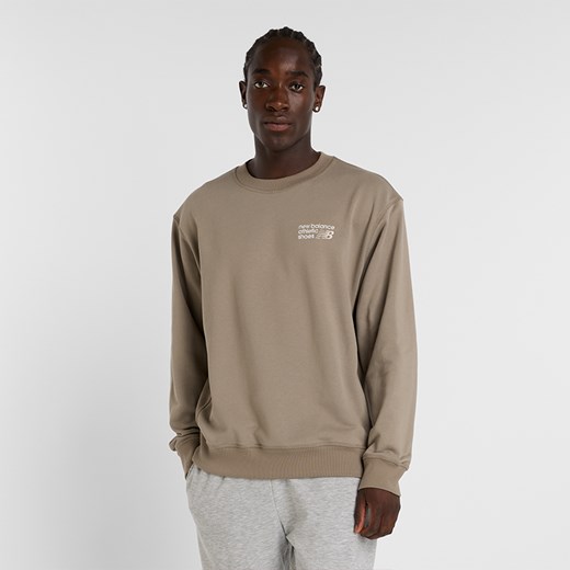 Bluza męska New Balance MT41547DOK – beżowa ze sklepu New Balance Poland w kategorii Bluzy męskie - zdjęcie 178050095