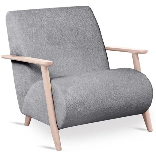 Jasnoszary fotel drewniany do czytania - Kadion 3X Elior One Size Edinos.pl