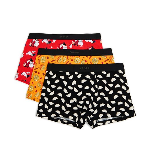 Cropp - 3 pack świątecznych bokserek - pomarańczowy Cropp M promocyjna cena Cropp