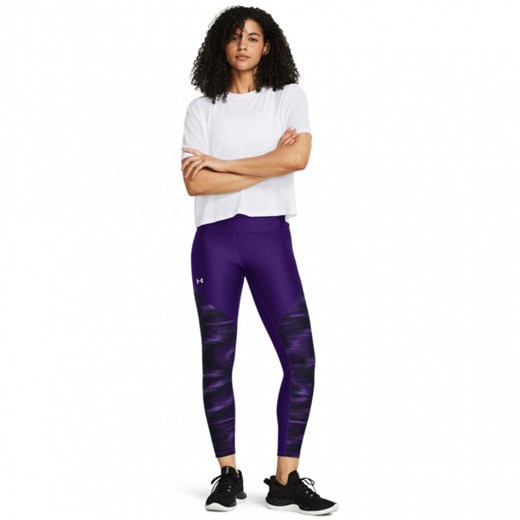 Damskie legginsy treningowe Under Armour Tech Print Panel Ankle - fioletowe ze sklepu Sportstylestory.com w kategorii Spodnie damskie - zdjęcie 178051629