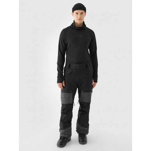 Męskie spodnie snowboardowe 4F 4FWAW24TFTRM619 - czarne ze sklepu Sportstylestory.com w kategorii Spodnie męskie - zdjęcie 178051969