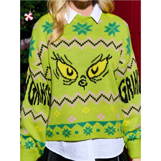 Sinsay - Sweter Grinch - wielobarwny ze sklepu Sinsay w kategorii Swetry damskie - zdjęcie 178053019