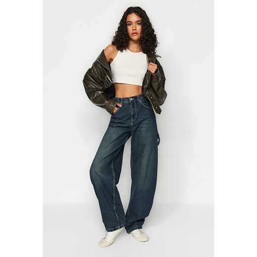 trendyol Dżinsy - Comfort fit - w kolorze granatowym ze sklepu Limango Polska w kategorii Jeansy damskie - zdjęcie 178055606
