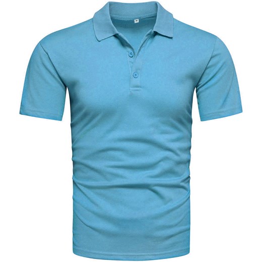 Koszulka polo męska turkusowa Recea ze sklepu Recea.pl w kategorii T-shirty męskie - zdjęcie 178059097