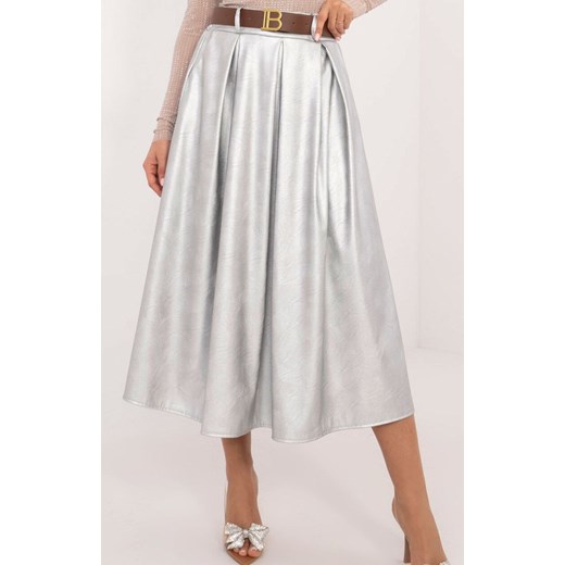 Srebrna spódnica midi z ociepleniem DHJ-SD-18760.06P, Kolor srebrny, Rozmiar uniwersalny, ITALY MODA ze sklepu Primodo w kategorii Spódnice - zdjęcie 178061308