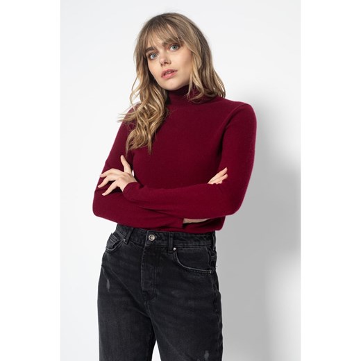 Perfect Cashmere Kaszmirowy golf &quot;Ashley&quot; w kolorze bordowym ze sklepu Limango Polska w kategorii Swetry damskie - zdjęcie 178061527