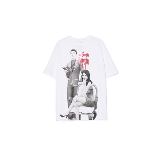 Cropp - T-shirt z rodziną Gothów The Sims - biały ze sklepu Cropp w kategorii Bluzki damskie - zdjęcie 178065976