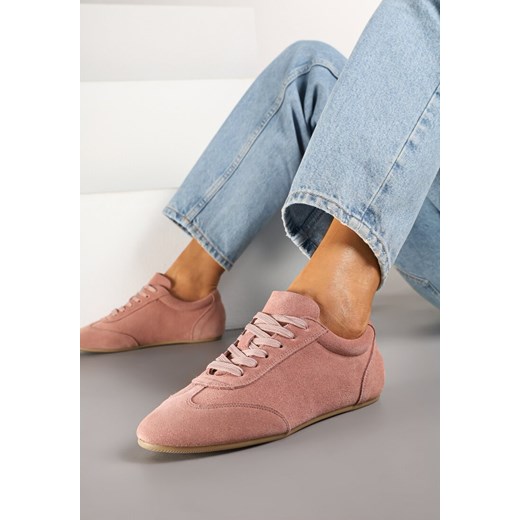 Różowe Sneakersy Basic ze Skóry Naturalnej Fonariela ze sklepu renee.pl w kategorii Buty sportowe damskie - zdjęcie 178066418