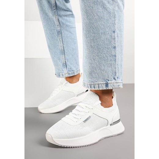 Białe Siateczkowe Sneakersy Dorami ze sklepu born2be.pl w kategorii Buty sportowe damskie - zdjęcie 178068339