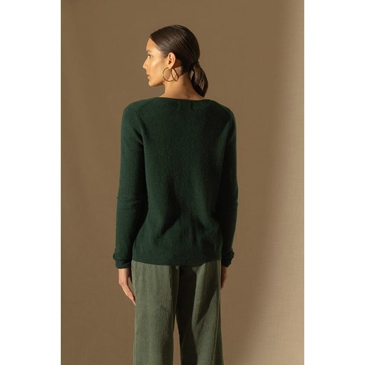 Perfect Cashmere Kaszmirowy kardigan &quot;Amy&quot; w kolorze ciemnozielonym Perfect Cashmere L wyprzedaż Limango Polska