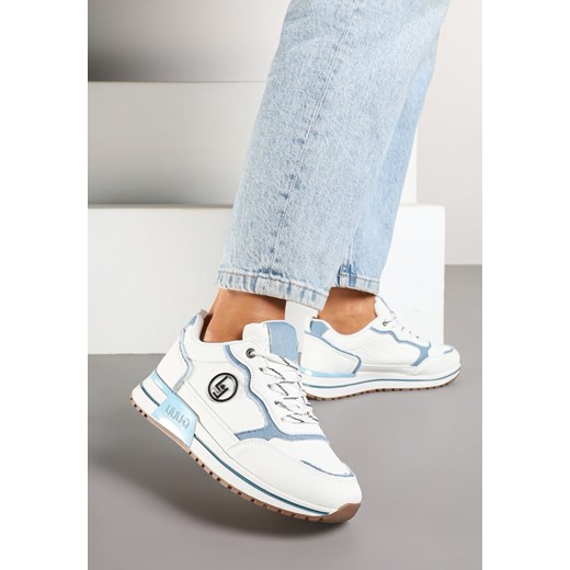 Biało-Niebieskie Sneakersy z Metaliczną Ozdobą Firamia ze sklepu renee.pl w kategorii Buty sportowe damskie - zdjęcie 178070867