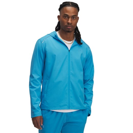 Męska kurtka do biegania Under Armour UA Storm Run Hooded Jacket - niebieska ze sklepu Sportstylestory.com w kategorii Kurtki męskie - zdjęcie 178073656