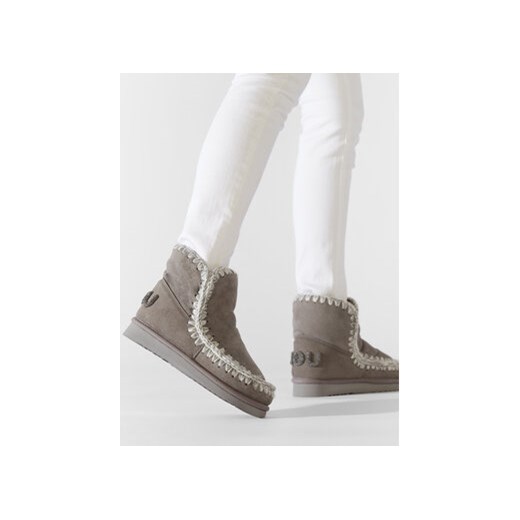 Mou Śniegowce Eskimo 18 Glitter Logo Szary Mou 35 MODIVO