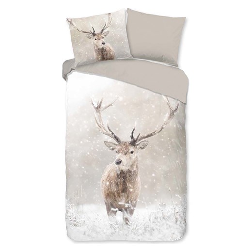 Good Morning Komplet pościeli flanelowej &quot;Snowydeer&quot; w kolorze beżowym ze sklepu Limango Polska w kategorii Pościele - zdjęcie 178075048