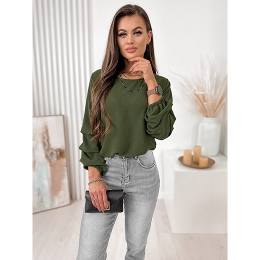 bluzka sue khaki one size ze sklepu UBRA w kategorii Bluzki damskie - zdjęcie 178075826