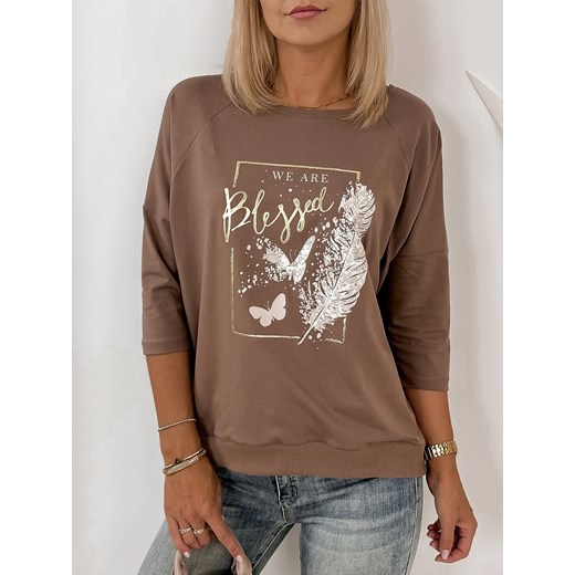 bluzka bless brązowa one size ze sklepu UBRA w kategorii Bluzki damskie - zdjęcie 178075855