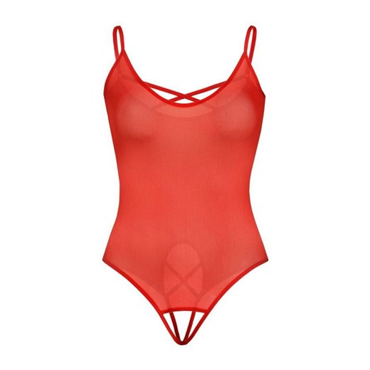 Prześwitujące dopasowane body siateczkowe Silvia czerwone, Kolor czerwony, Rozmiar L/XL, Teyli ze sklepu Intymna w kategorii Body damskie - zdjęcie 178079249