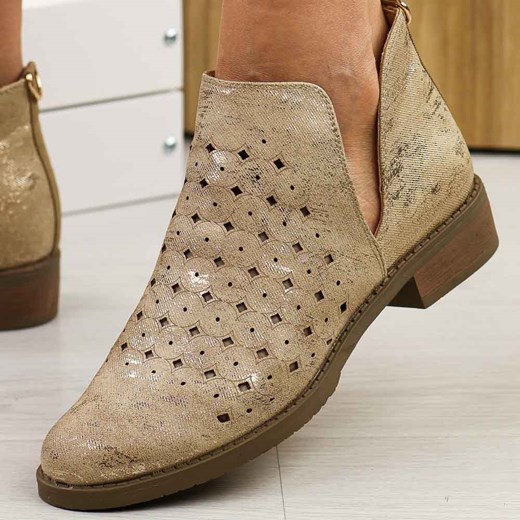 Botki Daszyński na płaskiej podeszwie bez zapięcia 