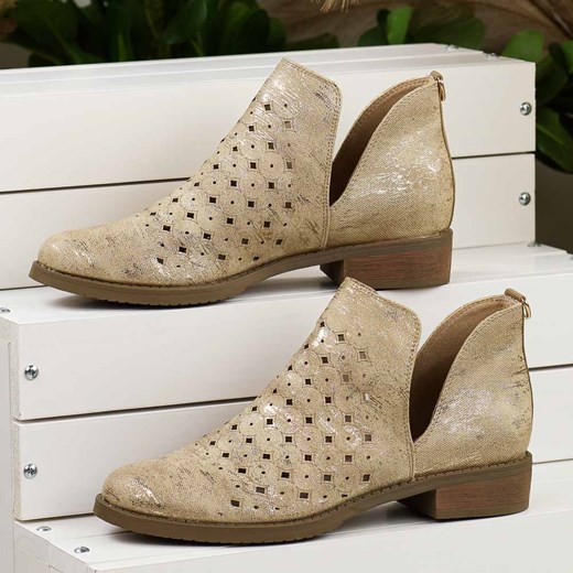 Botki Daszyński na płaskiej podeszwie bez zapięcia 