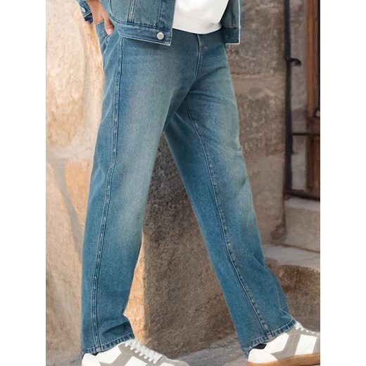 Sinsay - Jeansy loose fit - turkusowy Sinsay 34/32 Sinsay