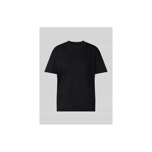 T-shirt z prążkowanym okrągłym dekoltem ze sklepu Peek&Cloppenburg  w kategorii Bluzki damskie - zdjęcie 178082896