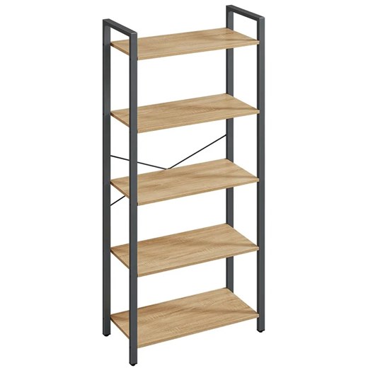 Industrialny Regał Do Salonu Z 5 Półkami Dąb Sonoma Z5-S26 ze sklepu Edinos.pl w kategorii Regały i witryny - zdjęcie 178083975