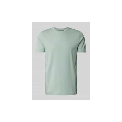 T-shirt z prążkowanym okrągłym dekoltem ze sklepu Peek&Cloppenburg  w kategorii T-shirty męskie - zdjęcie 178087866