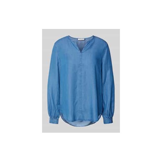 Bluzka jeansowa o kroju regular fit z kołnierzem z lamówką ze sklepu Peek&Cloppenburg  w kategorii Bluzki damskie - zdjęcie 178087897