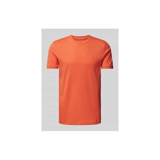 T-shirt z prążkowanym okrągłym dekoltem ze sklepu Peek&Cloppenburg  w kategorii T-shirty męskie - zdjęcie 178088029