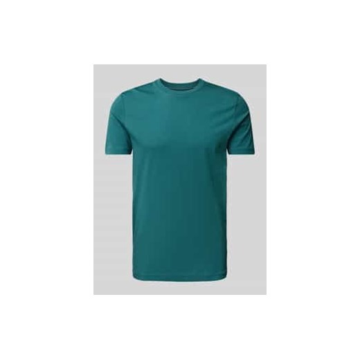 T-shirt z prążkowanym okrągłym dekoltem ze sklepu Peek&Cloppenburg  w kategorii T-shirty męskie - zdjęcie 178088046