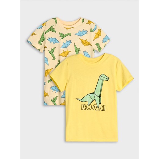 Sinsay - Koszulki 2 pack - żółty ze sklepu Sinsay w kategorii T-shirty chłopięce - zdjęcie 178090306