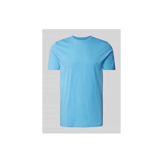T-shirt z prążkowanym okrągłym dekoltem ze sklepu Peek&Cloppenburg  w kategorii T-shirty męskie - zdjęcie 178090787
