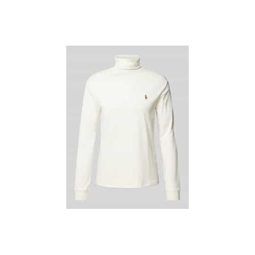 Bluzka z długim rękawem,golfem i wyhaftowanym logo ze sklepu Peek&Cloppenburg  w kategorii T-shirty męskie - zdjęcie 178090937