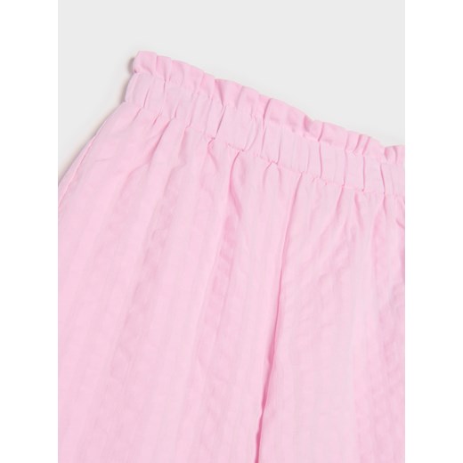 Sinsay - Spodnie paperbag w pionowe pasy - różowy Sinsay 86 Sinsay