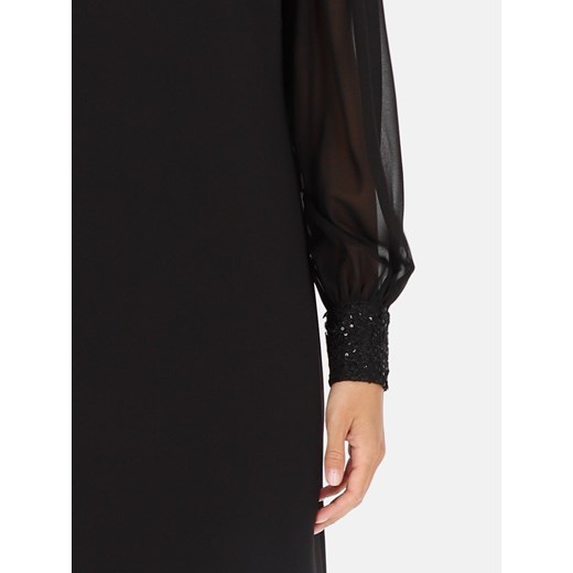 Czarna wizytowa sukienka z bufiastymi rękawami Potis & Verso Korin Potis & Verso 44 Eye For Fashion
