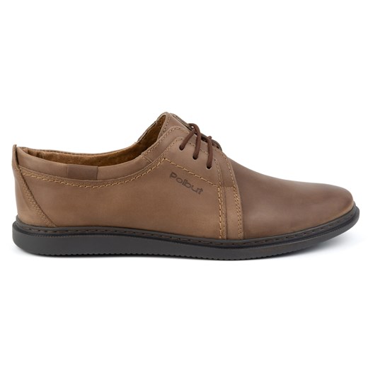 Buty męskie skórzane casual 2131 POLBUT brązowe ze sklepu butyolivier w kategorii Półbuty męskie - zdjęcie 178094995