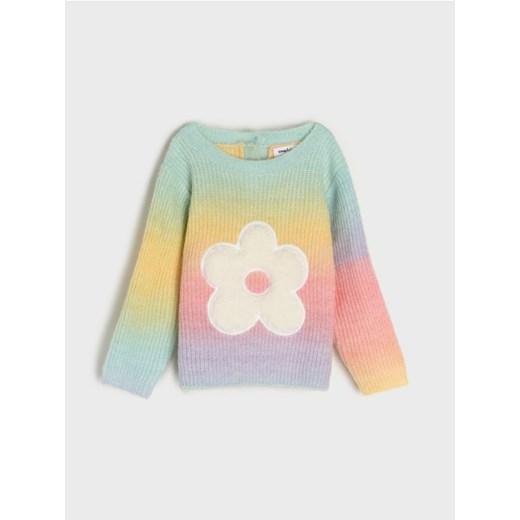 Sinsay - Tęczowy sweter z motywem kwiatka - wielobarwny ze sklepu Sinsay w kategorii Bluzy i swetry - zdjęcie 178095306