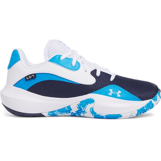 Buty do koszykówki uniseks Under Armour UA Lockdown 7 Low - niebieskie ze sklepu Sportstylestory.com w kategorii Buty sportowe męskie - zdjęcie 178095447
