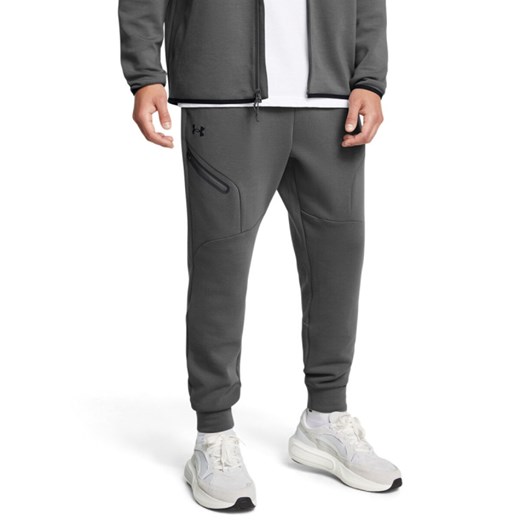 Męskie spodnie treningowe Under Armour UA Unstoppable Flc Jgr Eu - szare ze sklepu Sportstylestory.com w kategorii Spodnie męskie - zdjęcie 178095475