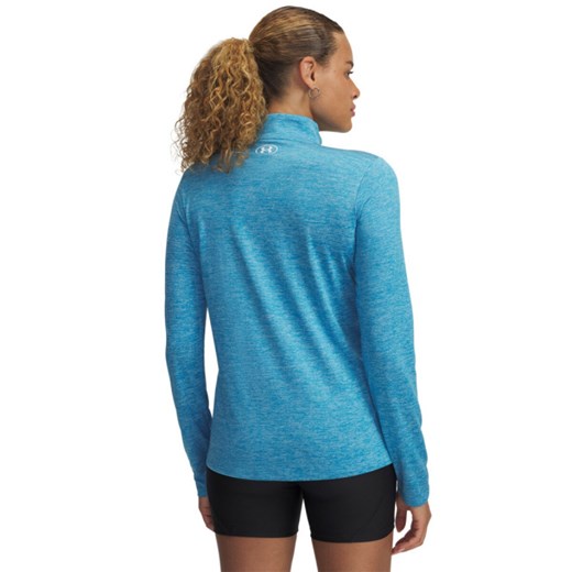 Damski longsleeve treningowy Under Armour Tech 1/2 Zip- Twist - niebieski ze sklepu Sportstylestory.com w kategorii Bluzki damskie - zdjęcie 178095625