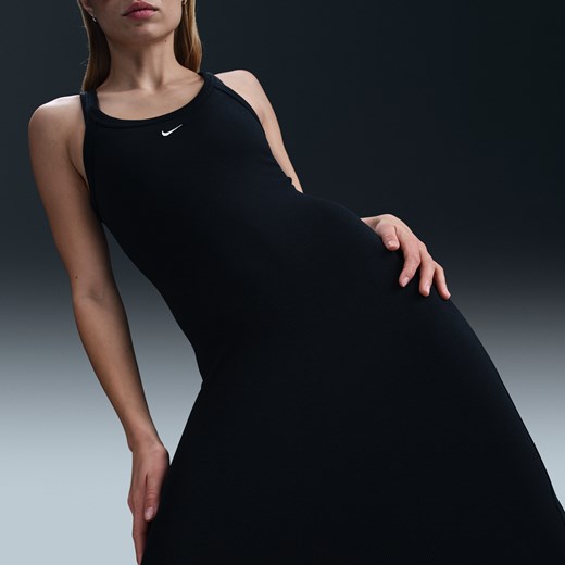 Damska przylegająca sukienka bez rękawów w drobny prążek o skróconym kroju Nike Nike L (EU 44-46) Nike poland