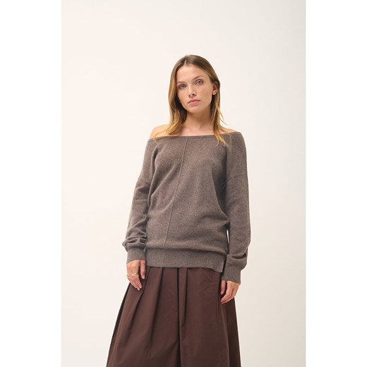 Just Cashmere Kaszmirowy sweter &quot;Karen&quot; w kolorze szarobrązowym ze sklepu Limango Polska w kategorii Swetry damskie - zdjęcie 178099277