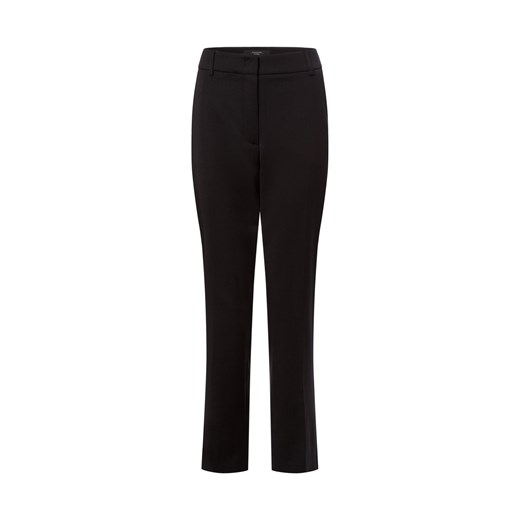 Weekend Max Mara Damskie spodnie z wełny dziewiczej - Cigarette Kobiety wełna ze strzyży czarny jednolity ze sklepu vangraaf w kategorii Spodnie damskie - zdjęcie 178099466