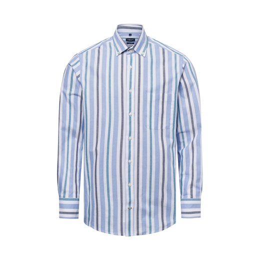 Andrew James Męska koszula casual Mężczyźni Regular Fit Bawełna jasnoniebieski w paski ze sklepu vangraaf w kategorii Koszule męskie - zdjęcie 178099487